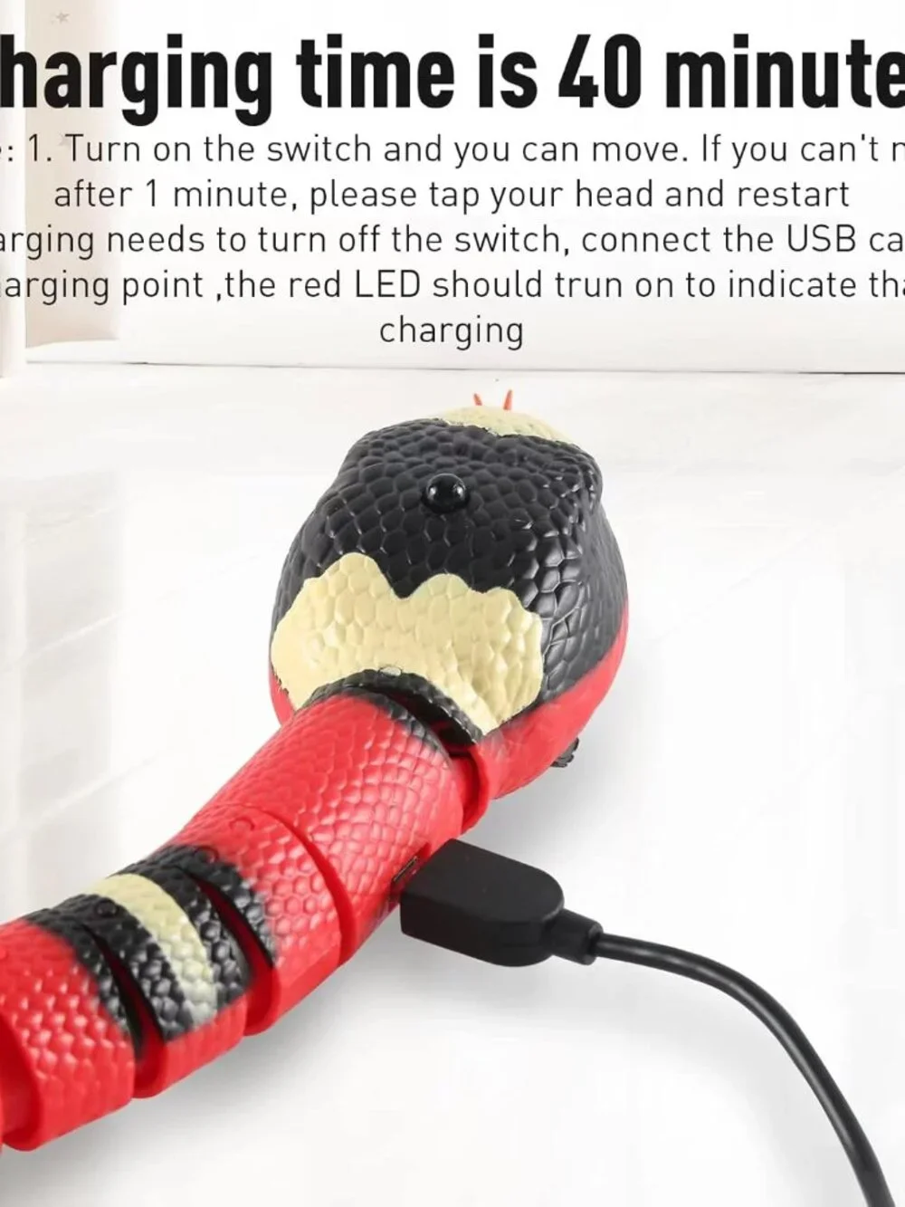 USB Rechargeable,Automatically Sense Obstacles and Escape,Electric Tricky Snake - Picture 7 of 10